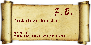 Piskolczi Britta névjegykártya